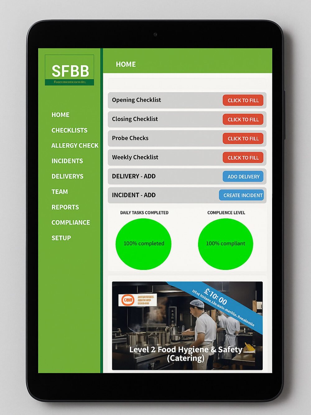 SFBB Pro Food Safety App Subscription